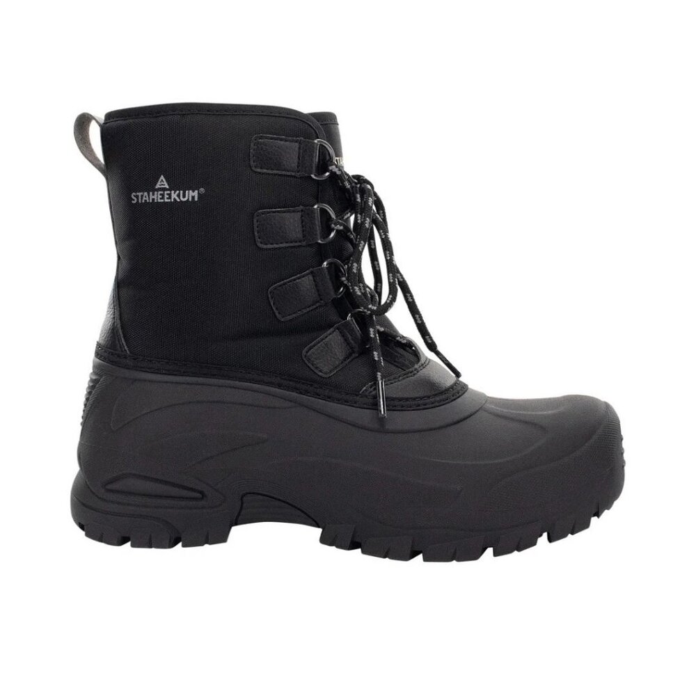 Staheekum Men's 8 Winter Snow Boots Waterproof Insulated Outdoor Faux Fur Black